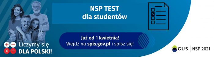 Miniaturka artykułu Konkurs NSP Test Student – test wiedzy o Narodowym Spisie Powszechnym 2021 dla studentów szkół wyższych
