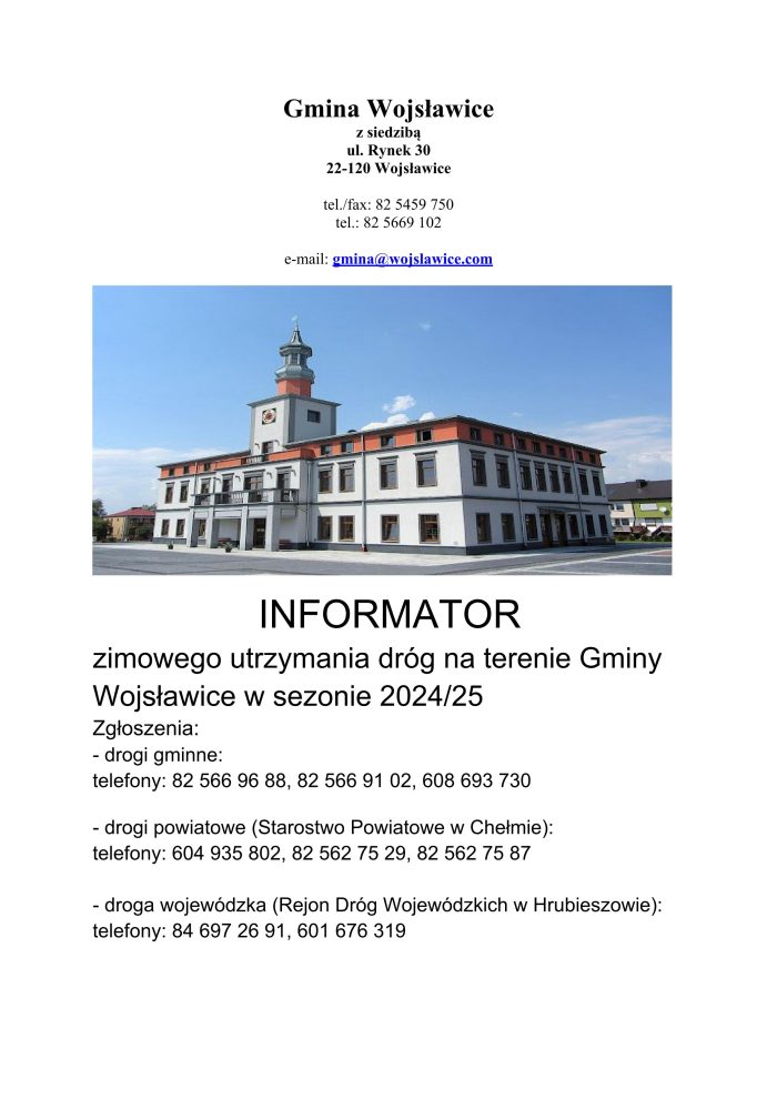 Miniaturka artykułu Informacja ws. zimowego utrzymania dróg