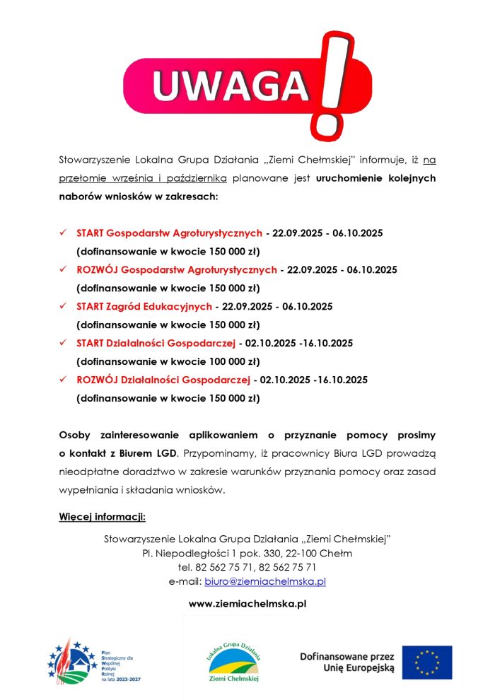 Miniaturka artykułu Najbliższe nabory wniosków w ramach LSR na lata 2023-2027