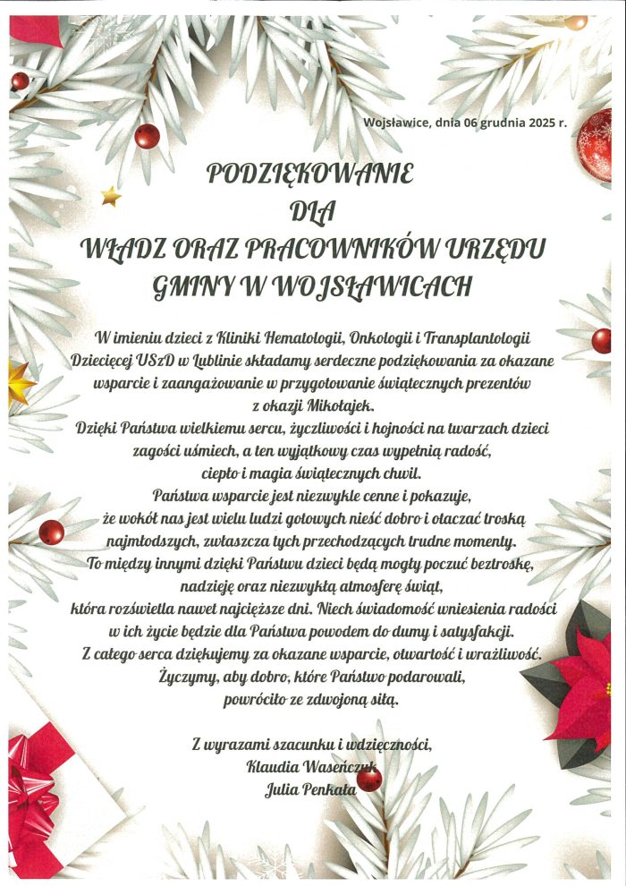 Miniaturka artykułu Podziękowanie