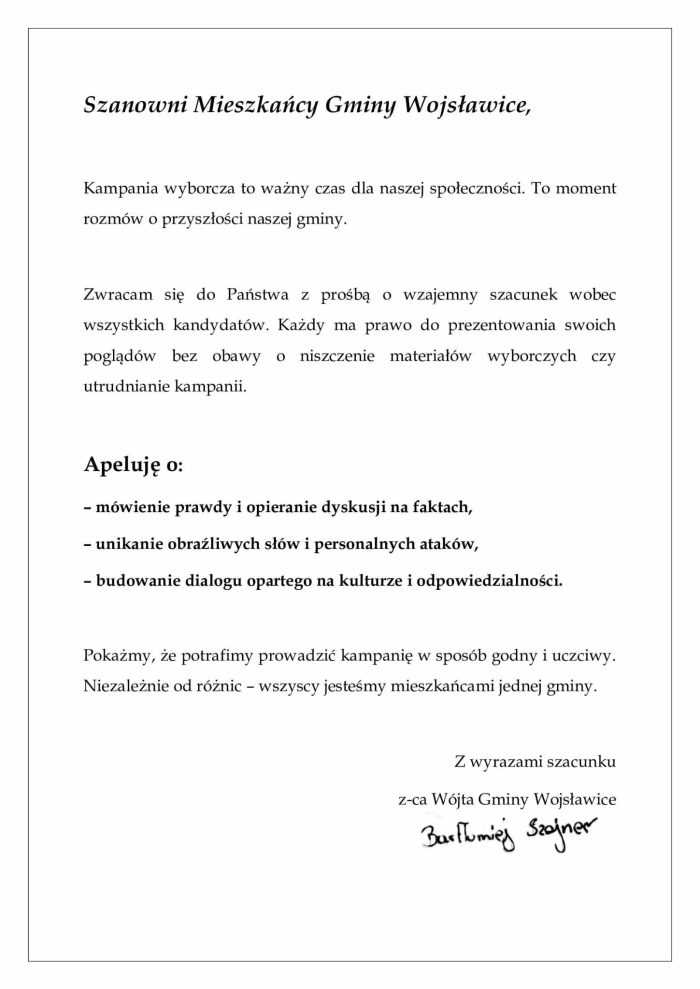 Miniaturka artykułu Informacja Wójta Gminy Wojsławice