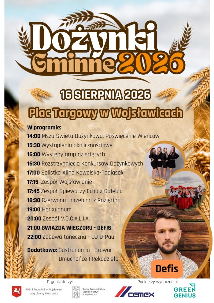 Miniaturka artykułu Wojsławice zapraszają na Dożynki Gminne 2026!