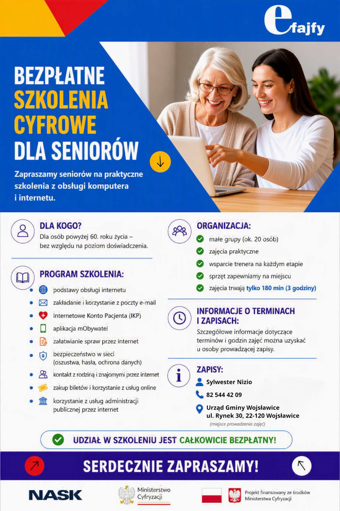 Miniaturka artykułu Bezpłatne szkolenia cyfrowe dla seniorów