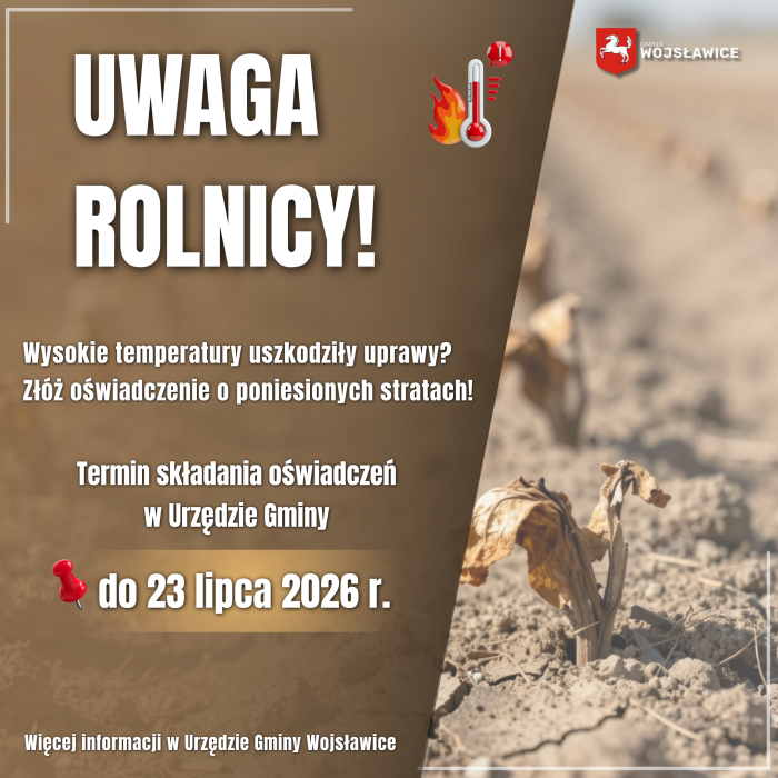 Miniaturka artykułu Uwaga, rolnicy z terenu Gminy Wojsławice!