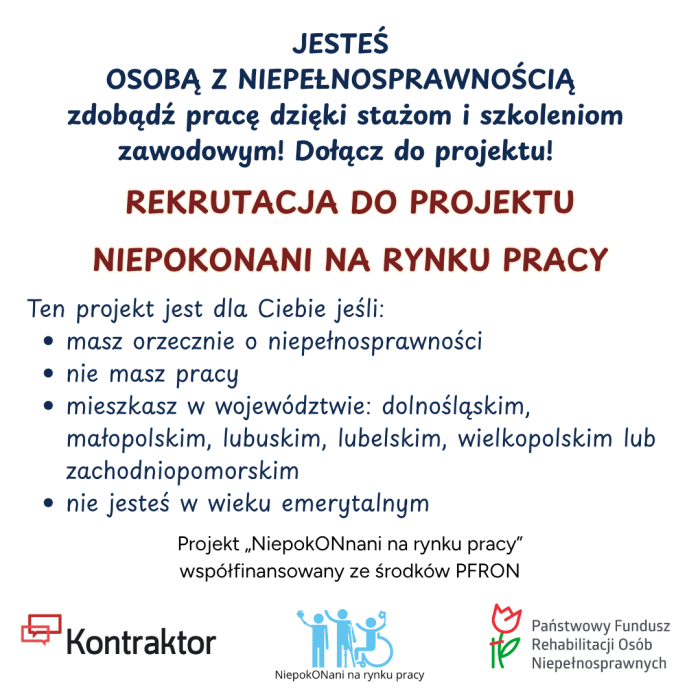 Miniaturka artykułu Rekrutacja do projektu „NiepokONani na rynku pracy”