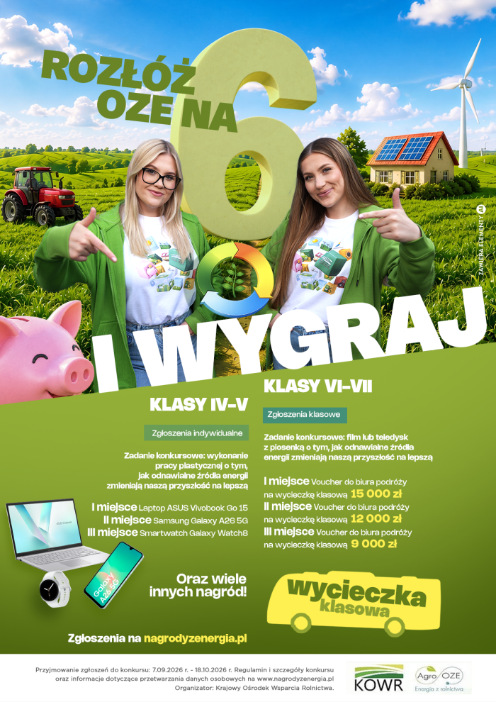 Miniaturka artykułu Konkurs „Rozłóż OZE na 6 i wygraj!” dla uczniów szkół podstawowych